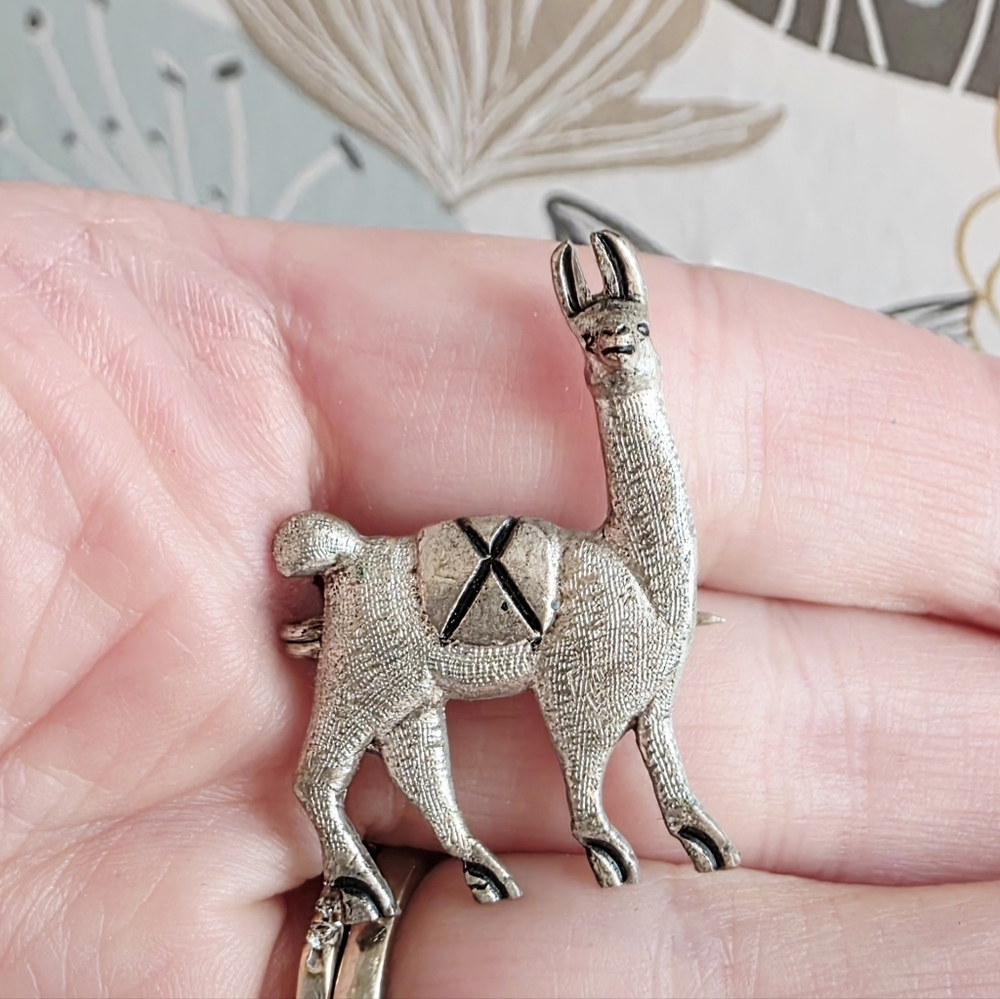 Source Unknown Silver Llama Brooch